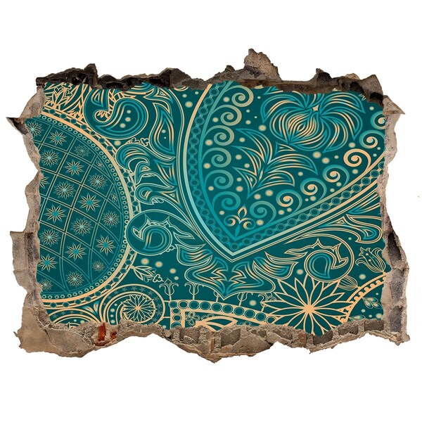 Wandtattoos Loch Grünes Boho-Muster