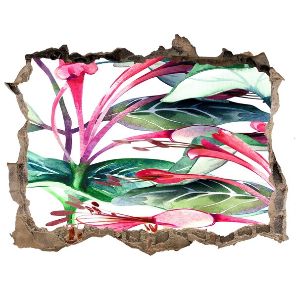 3D Wandtattoos Loch in der Wand Blumengarten hinter der Mauer