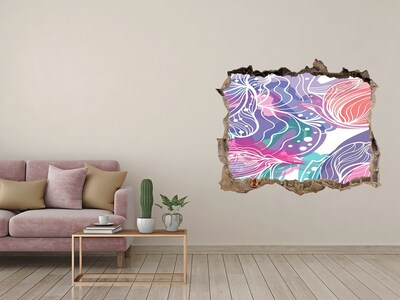 3D Wandtattoos Loch in der Wand Florale Muster für kleine Läden