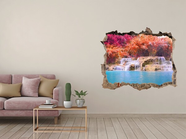 Wandtattoos Loch Wasserfall zwischen Herbstbäumen
