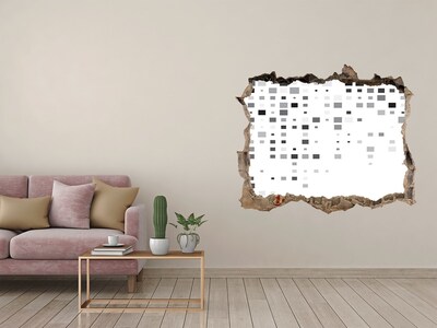 Wandfolien Loch in der Wand Verfallene Mauer mit digitalem Muster