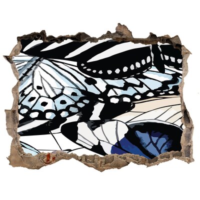Wandfolien Loch in der Wand Schmetterlinge in einer farbenfrohen Komposition