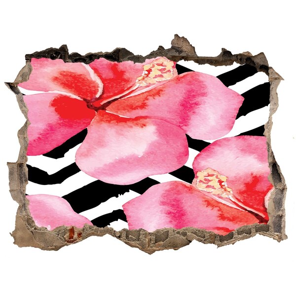 3D Wandsticker Loch Blumenloch in der Wand