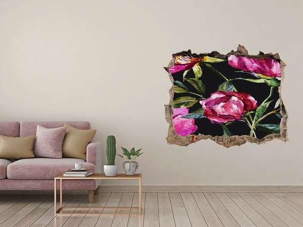 Wandtattoos Mauerdurchbruch Blumenwandbild „Loch in der Wand“