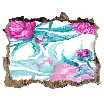 3D Wandtattoos Loch in der Wand Blumengarten hinter der Mauer