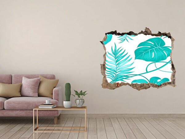 3D Wandsticker Loch Tropisches Paradies hinter der Mauer