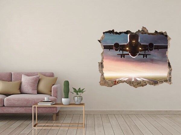 3D Wandtattoos Loch in der Wand Flughafen bei Sonnenuntergang