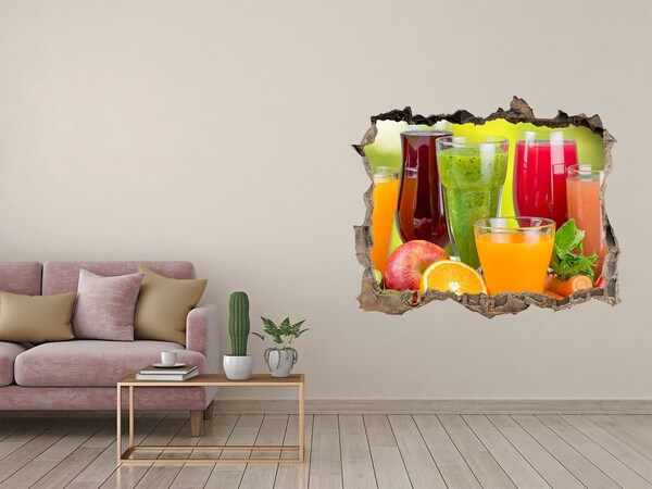 Wandfolien Loch in der Wand Obst und Smoothies im kleinen Laden