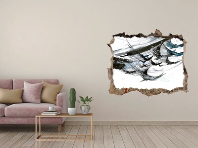 3D Wandtattoos Loch in der Wand Moderne Abstraktion in einem Loch