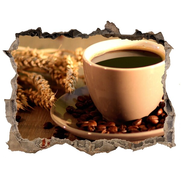 Wandfolien Loch in der Wand Kaffee mit Bohnen