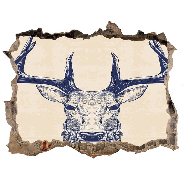 Wandfolien Loch in der Wand Ein sich bewegendes Reh in einem Loch in der Wand