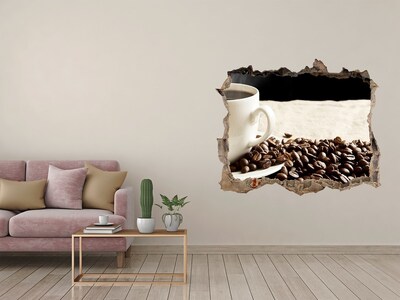 3D Wandtattoos Loch in der Wand Kaffee im Herzen der Mauer