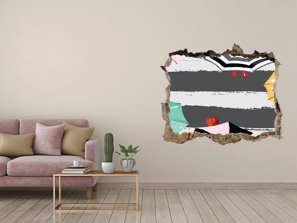 Wandtattoos Loch Geheimnisvoller Strand mit Sonnenschirmen