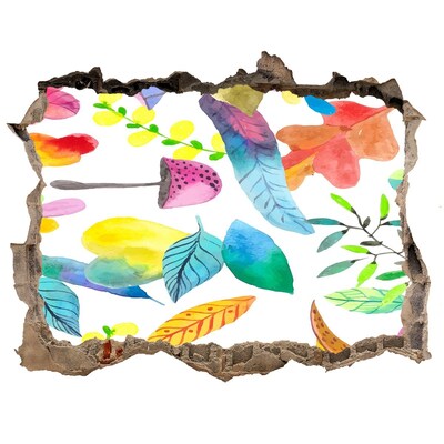 3D Wandsticker Loch Blumenwandbild durch ein Loch in der Wand