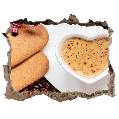 3D Wandtattoos Loch in der Wand Kaffee mit Keksen