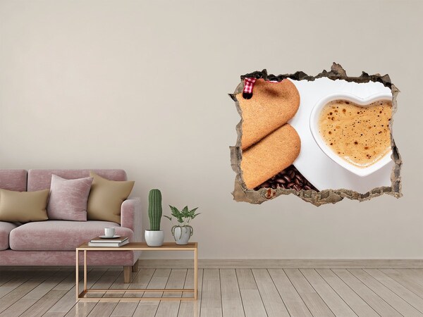 3D Wandtattoos Loch in der Wand Kaffee mit Keksen
