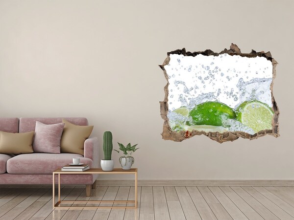 Wandfolien Loch in der Wand Ein erfrischender Cocktail mit Limette