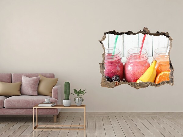 Wandfolien Loch in der Wand Frucht-Smoothies in einem kleinen Laden