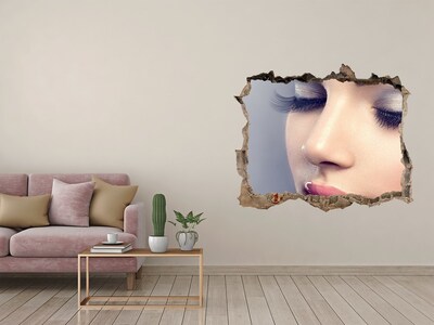 Wandfolien Loch in der Wand Ein sinnliches Gesicht in einer zerbrochenen Wand