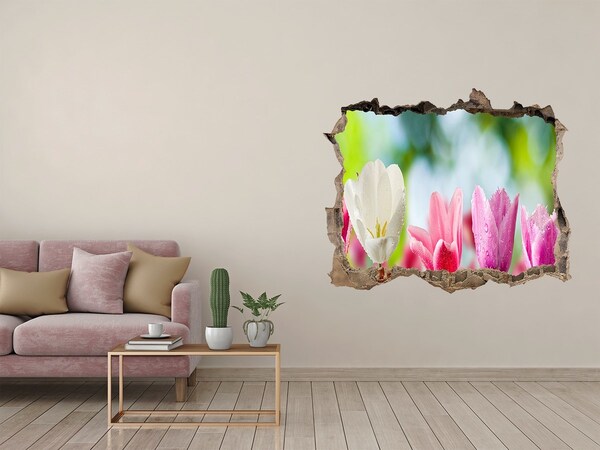 3D Wandtattoos Loch in der Wand Ein Blumenparadies hinter der Mauer