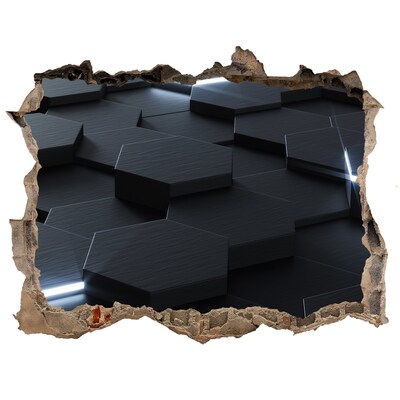 3D Wandsticker Loch Moderner Raum hinter den Wänden