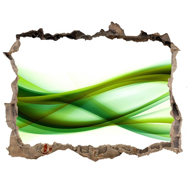 Wandfolien Loch in der Wand Grüne Welle im Loch in der Wand