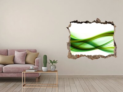 Wandfolien Loch in der Wand Grüne Welle im Loch in der Wand