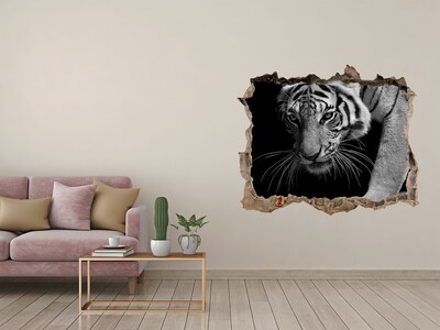 Wandtattoos Loch Tiger in einem Loch in der Wand