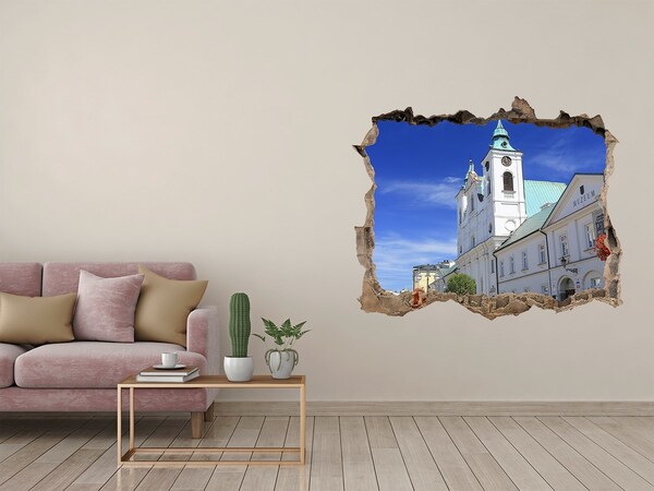 3D Wandtattoos Loch in der Wand Historische Kirche in der Stadt