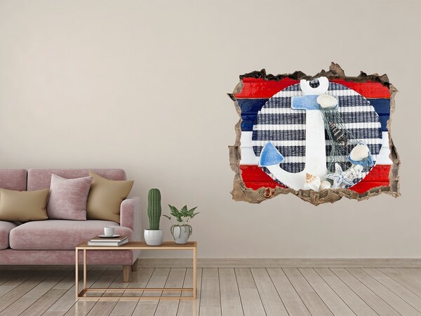 Wandfolien Loch in der Wand Meeresabenteuer mit Muscheln