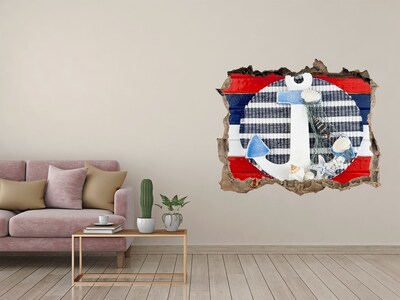 Wandfolien Loch in der Wand Meeresabenteuer mit Muscheln