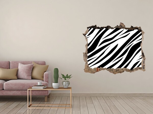 3D Wandtattoos Loch in der Wand Zebra in der Wand