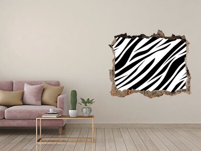 3D Wandtattoos Loch in der Wand Zebra in der Wand