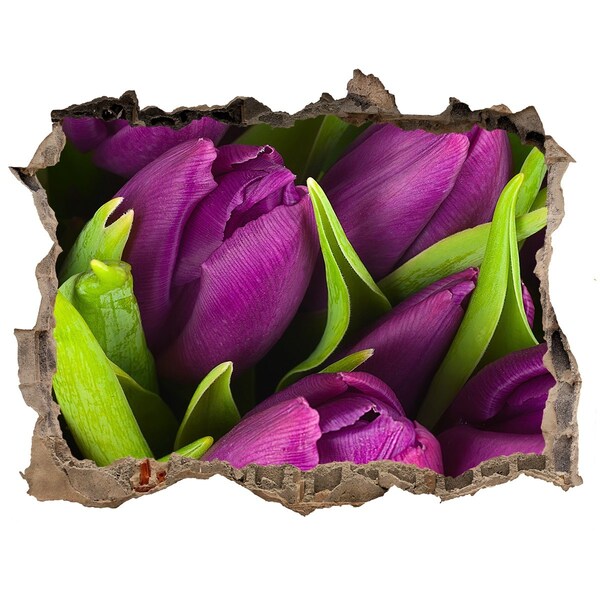 3D Wandsticker Loch Blumen aus Beton