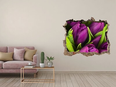 3D Wandsticker Loch Blumen aus Beton