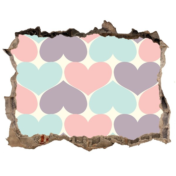 3D Wandsticker Loch Herz aus Beton