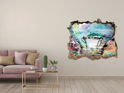 Wandfolien Loch in der Wand Eine beschädigte Wand mit einer Lampe