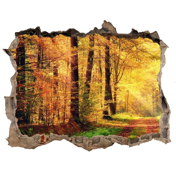 Wandtattoos Mauerdurchbruch Goldener Herbst im Wald