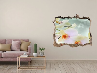 3D Wandtattoos Loch in der Wand Blumen aus Beton