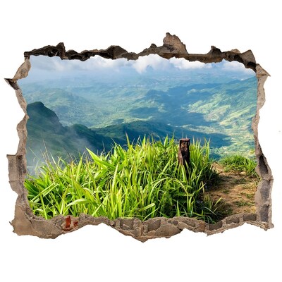 3D Wandsticker Loch Ein grünes Tal in den Bergen