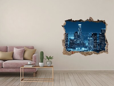 Wandfolien Loch in der Wand Nachtansicht von Los Angeles