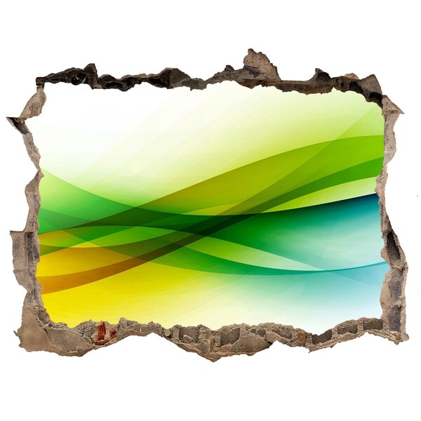 Wandtattoos Mauerdurchbruch Farbenfrohe Landschaft hinter der Mauer