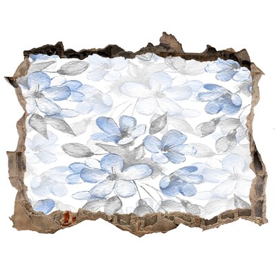 Wandfolien Loch in der Wand Blumenmuster durch ein Loch in der Wand