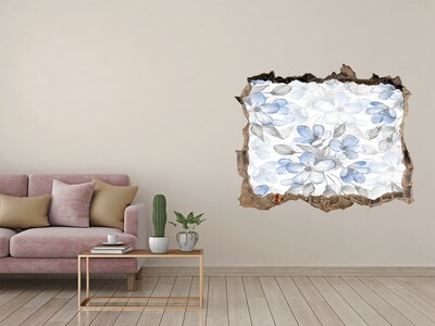 Wandfolien Loch in der Wand Blumenmuster durch ein Loch in der Wand