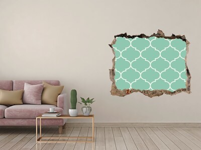 3D Wandsticker Loch Grünes Mosaik vor dem Hintergrund einer beschädigten Wand