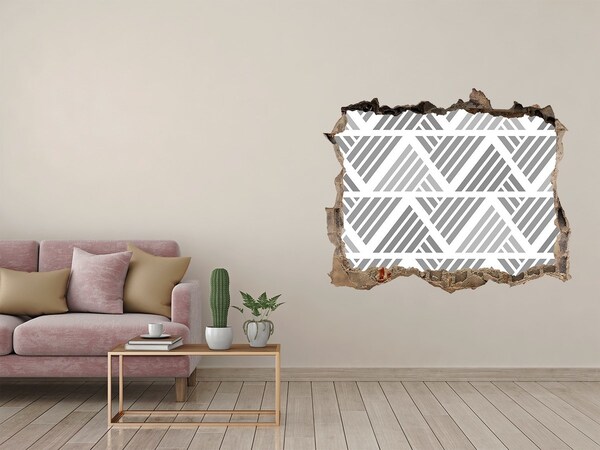 3D Wandtattoos Loch in der Wand Geometrie im Beton