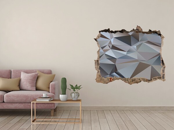 3D Wandtattoos Loch in der Wand Steinloch mit geometrischen Formen