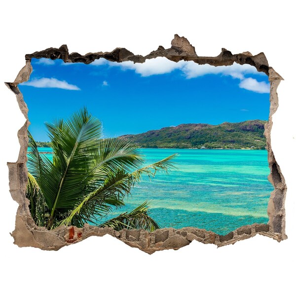 3D Wandsticker Loch Tropisches Paradies hinter der Mauer