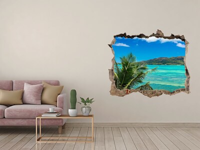 3D Wandsticker Loch Tropisches Paradies hinter der Mauer