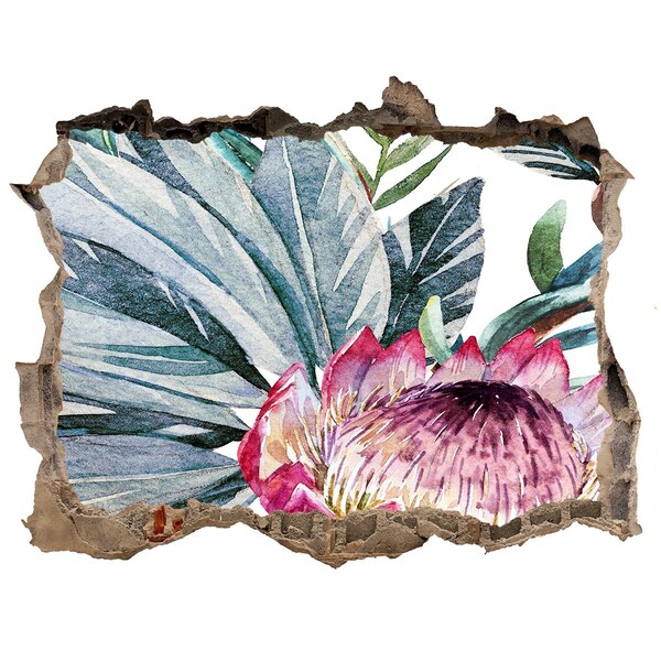 3D Wandtattoos Loch in der Wand Ein Blumenparadies inmitten der Blätter